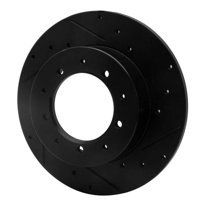 Land Rover Defender 90 Brake Rotor (1) - Rear Right - R1 Concepts - Drilled & Slotted - Black - `74-`16